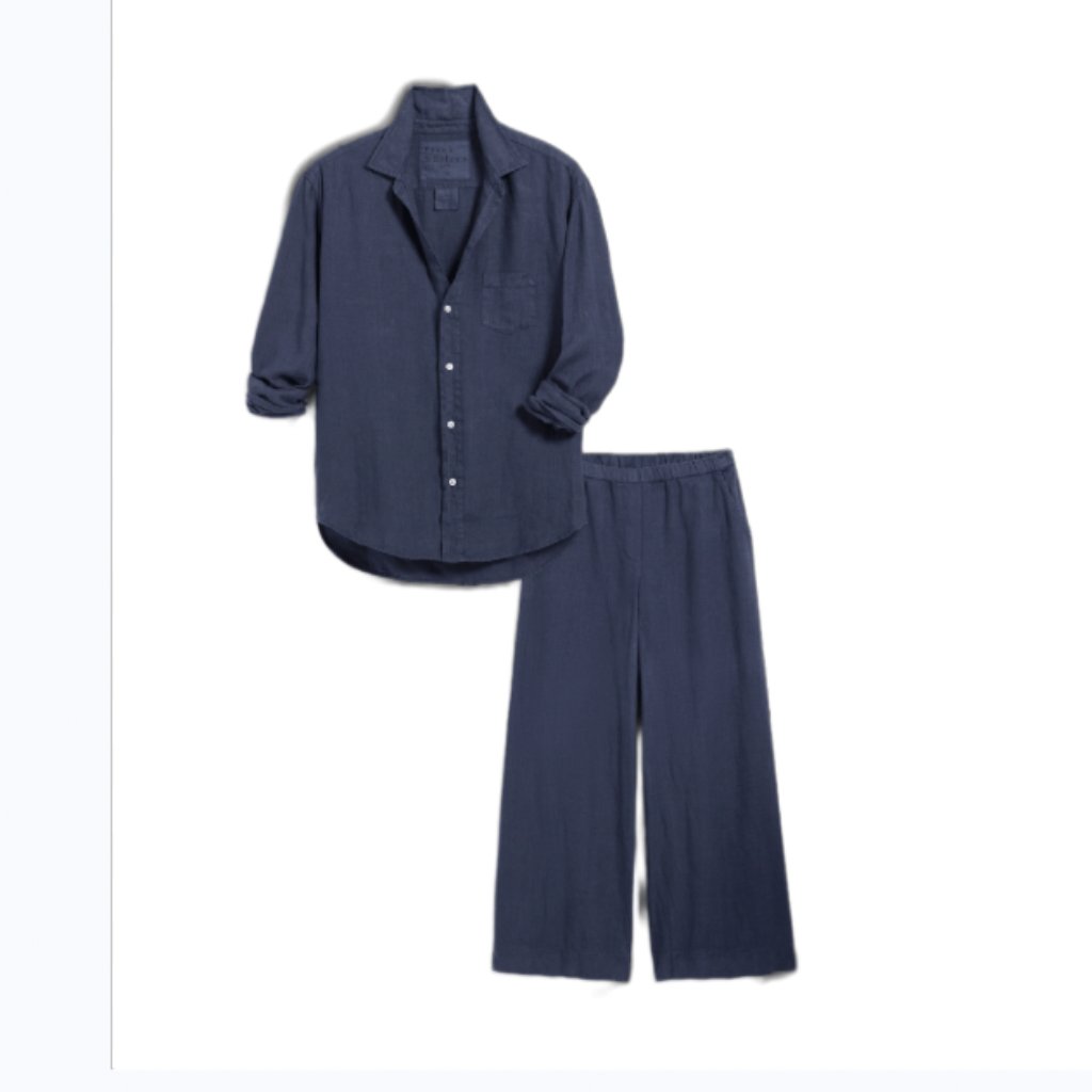 Frank & Eileen Tuscany Linen Set Navy Size Xs